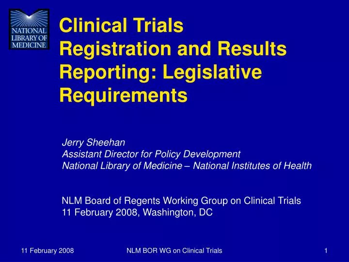 clinical trials registration and results reporting legislative requirements