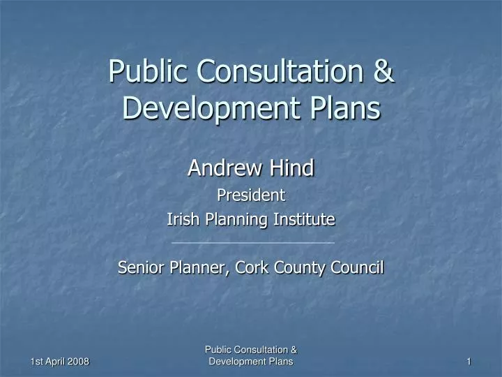 public consultation development plans