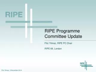 RIPE Programme Committee Update