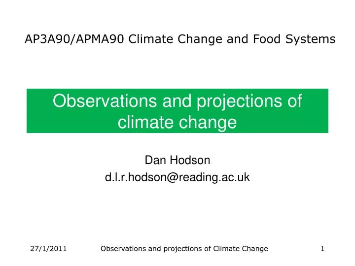 observations and projections of climate change