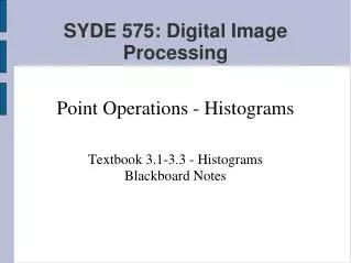 SYDE 575: Digital Image Processing