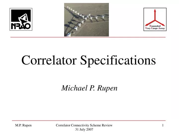 correlator specifications
