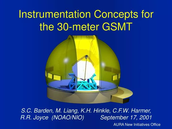 instrumentation concepts for the 30 meter gsmt