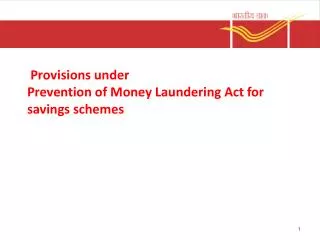 Provisions under Prevention of Money Laundering Act for savings schemes