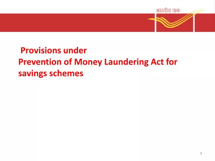 provisions under prevention of money laundering act for savings schemes