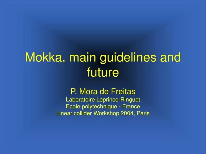 mokka main guidelines and future