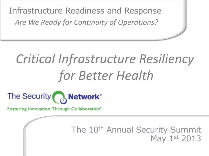 infrastructure readiness and response