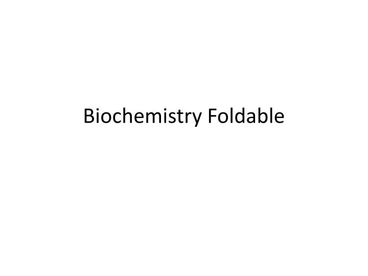 biochemistry foldable