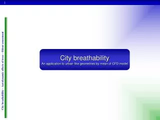 City breathability An application to urban-like geometries by mean of CFD model
