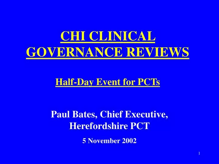 chi clinical governance reviews half day event for pcts