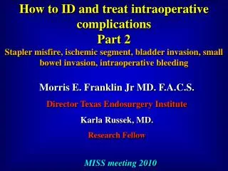 How to ID and treat intraoperative complications Part 2