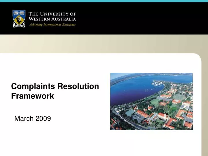 complaints resolution framework