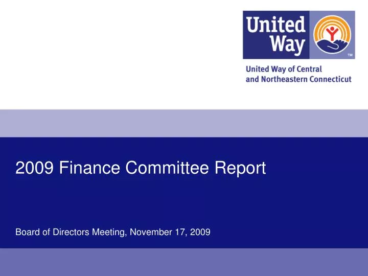 2009 finance committee report