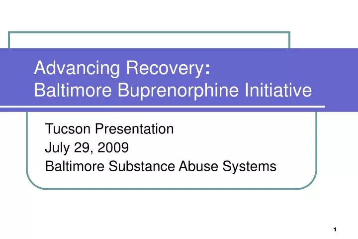 advancing recovery baltimore buprenorphine initiative