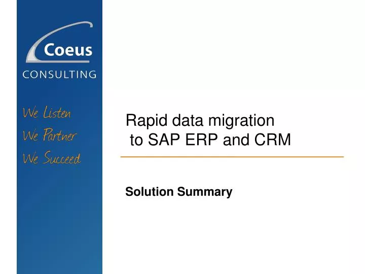 rapid data migration to sap erp and crm