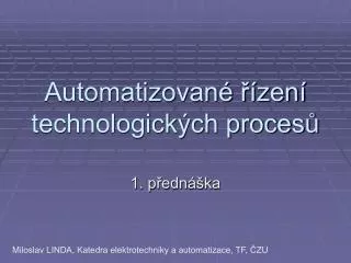 automatizovan zen technologick ch proces