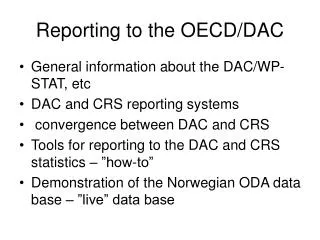 Reporting to the OECD/DAC