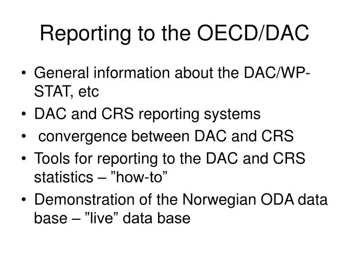 reporting to the oecd dac