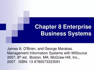 chapter 8 enterprise business systems