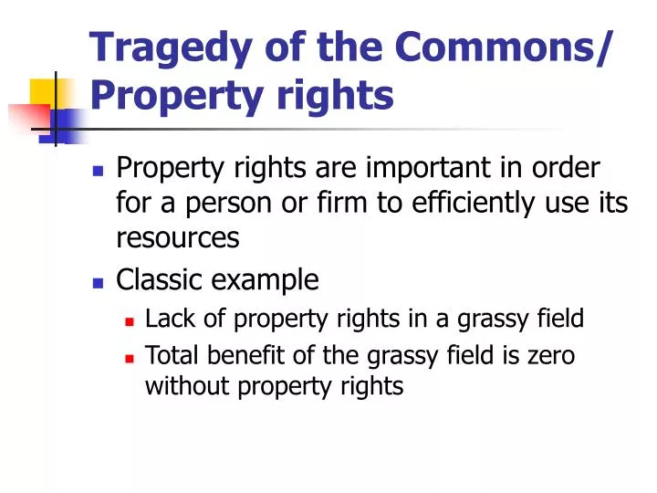 tragedy of the commons property rights