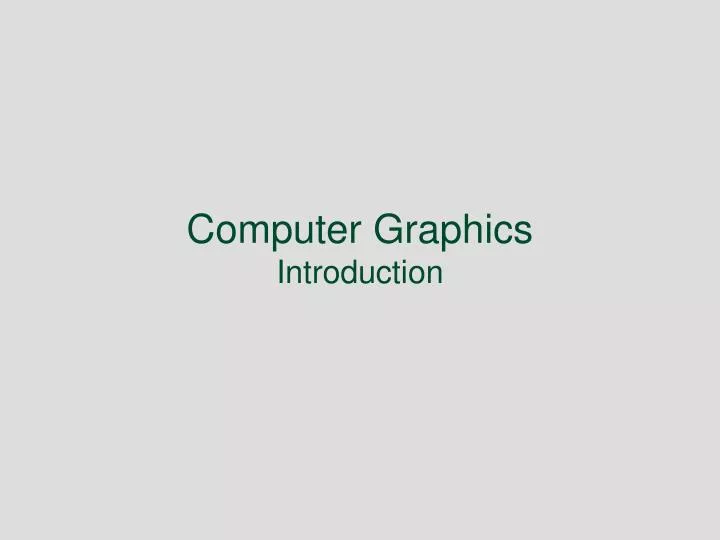 computer graphics introduction