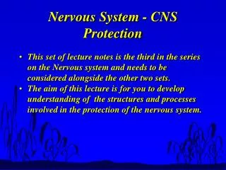 Nervous System - CNS Protection
