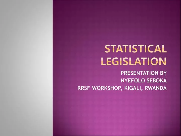 statistical legislation