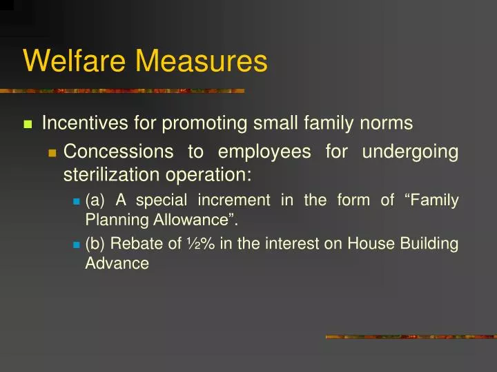 welfare measures