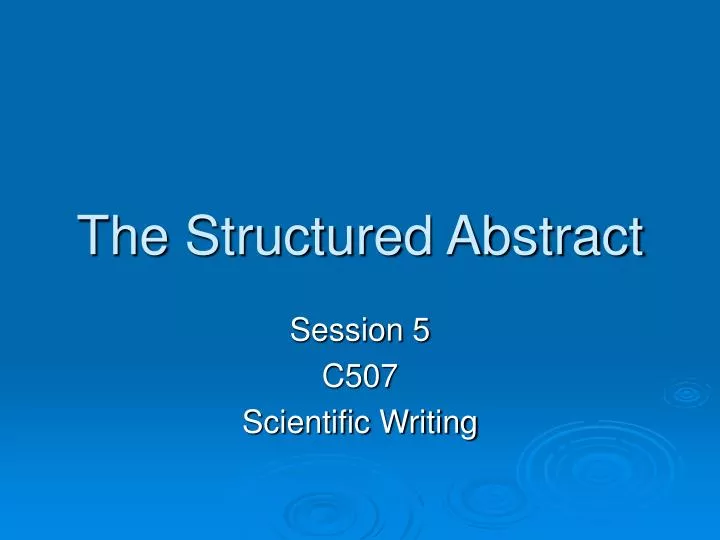 the structured abstract