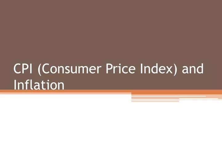 cpi consumer price index and inflation
