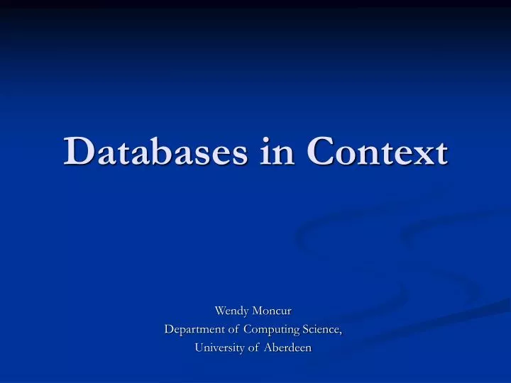 databases in context