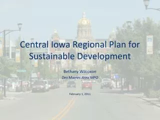 Central Iowa Regional Plan for Sustainable Development