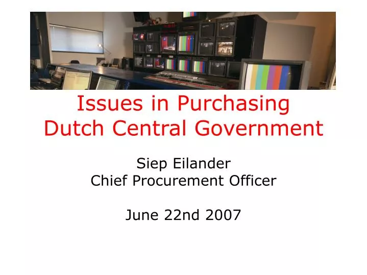 issues in purchasing dutch central government