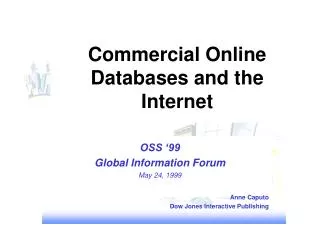 Commercial Online Databases and the Internet