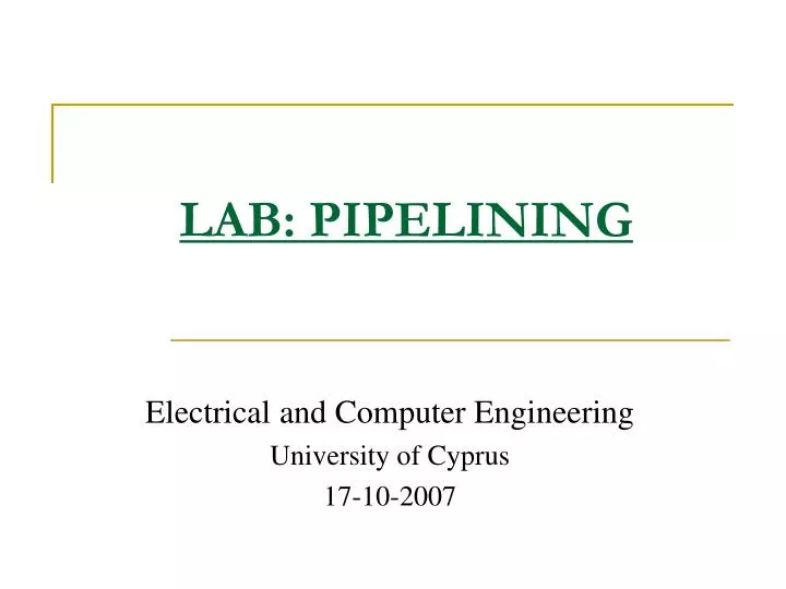 lab pipelining