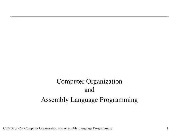 computer organization and assembly language programming