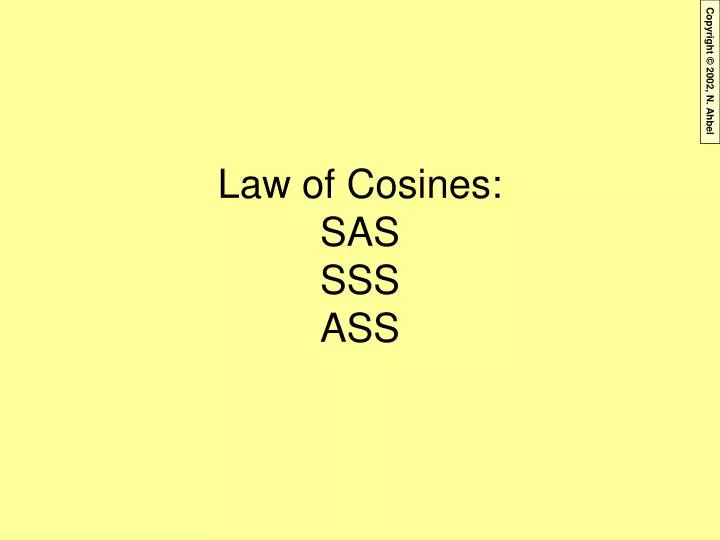 law of cosines sas sss ass