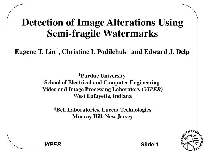 detection of image alterations using semi fragile watermarks