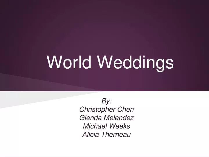 world weddings