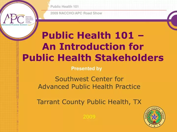 public health 101 an introduction for public health stakeholders