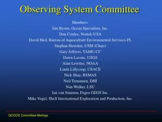 Observing System Committee