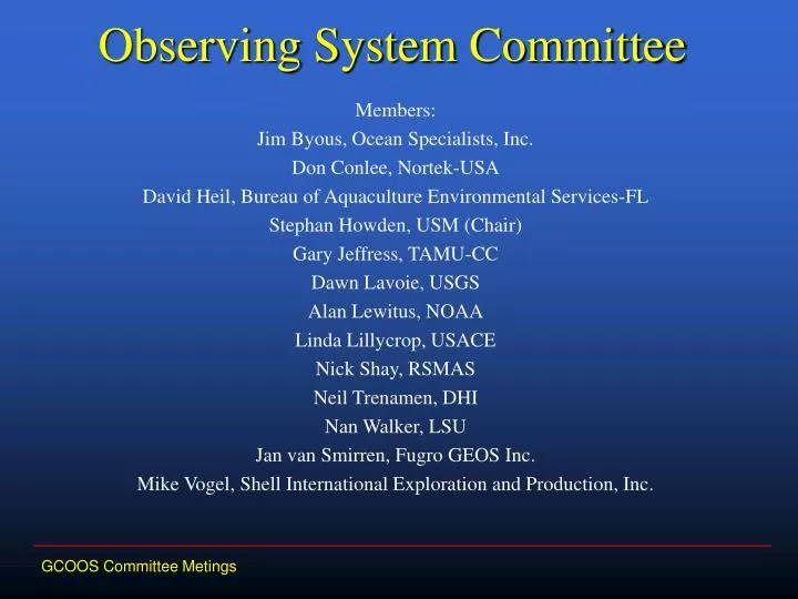 observing system committee