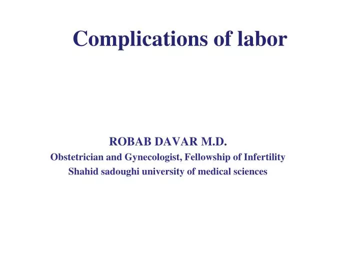 complications of labor