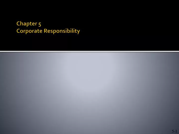 chapter 5 corporate responsibility