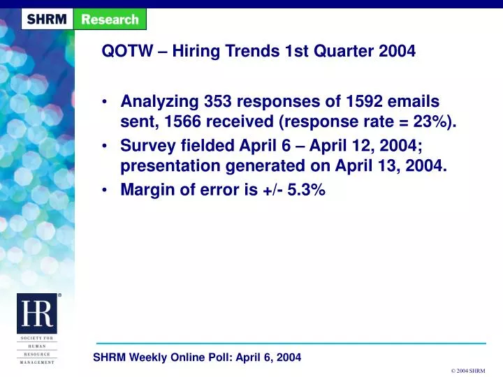 qotw hiring trends 1st quarter 2004