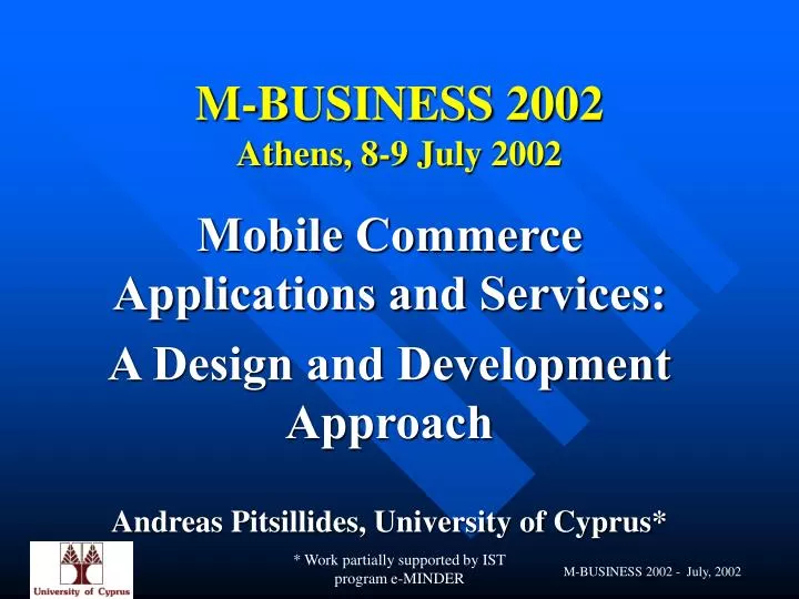 m business 2002 athens 8 9 july 2002