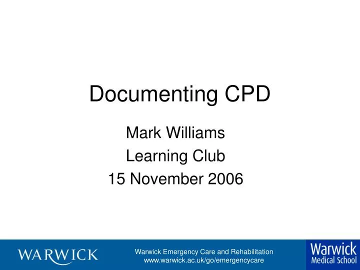 documenting cpd
