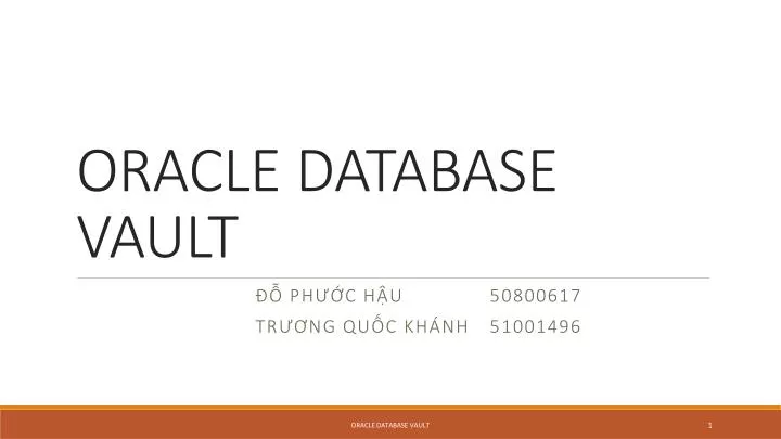 oracle database vault