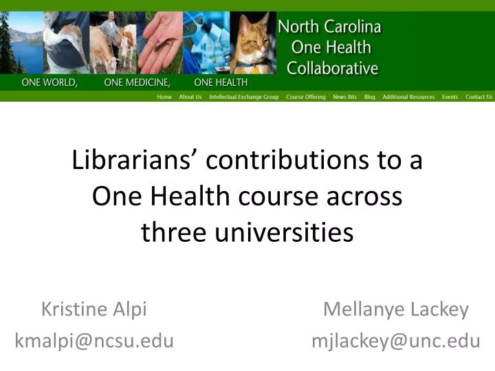 librarians contributions to a one health course across three universities