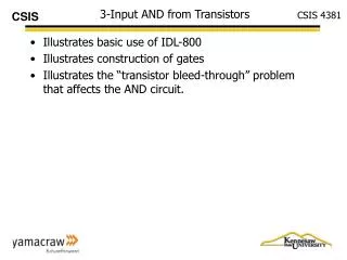 3-Input AND from Transistors